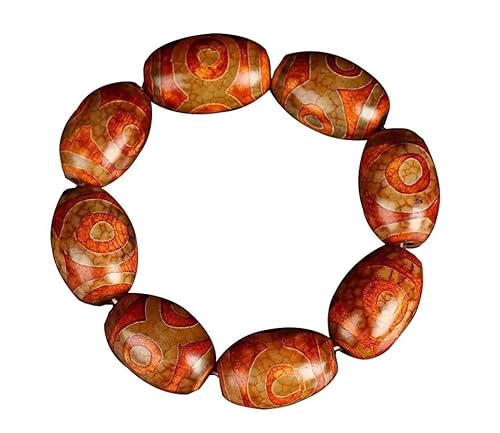 HAEUYA Gebetsperlen,Perlenarmbänder,Dzi-Perlenarmband,Tibetisches Mala-Gebet Buddha Feng Shui Buddhistisches Meditationsamulett Drei Augen Dzi-Perlenarmband Frauen Männer Glücksgeschenk von HAEUYA