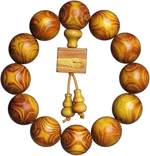 HAEUYA Gebetsperlen,Perlenarmbänder,Gebetsperlen Naturholz tibetisch-buddhistische Meditationsperlen Paarschmuck,Retro-Stil Einzigartiges Texturdesign(15mm) von HAEUYA