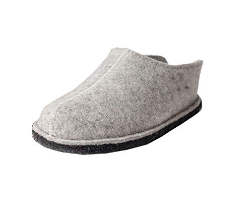 HAFLINGER 311013-0 Flair Smily Damen Herren Hausschuhe Pantoffeln, Größe:41 EU, Farbe:Grau von HAFLINGER