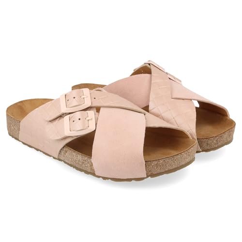 HAFLINGER Bio Amiga Leder Riehmen Sandale Korkfußbett Damen Rosa (Rose 1779), Gr 39 von HAFLINGER