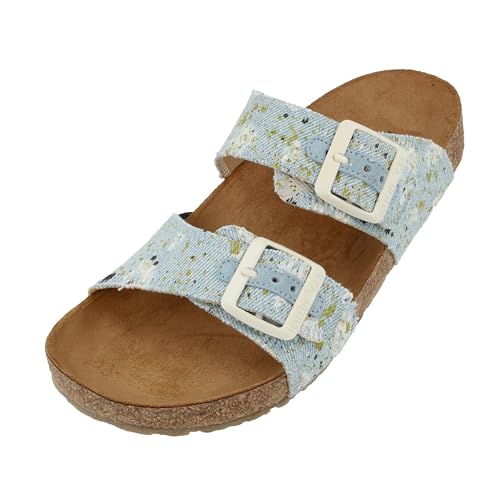HAFLINGER Bio Andrea Canvas Pantolette Sandale (Jeans Canvas 4003), Gr 42 von HAFLINGER