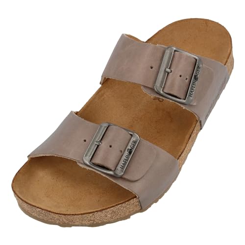 HAFLINGER Bio Andrea Leder Pantolette Sandale (Country Perlgrau 1658), Gr 44 von HAFLINGER