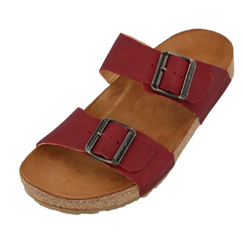 HAFLINGER Bio Andrea Leder Pantolette Sandale Country Rot (1723), Gr 40 von HAFLINGER