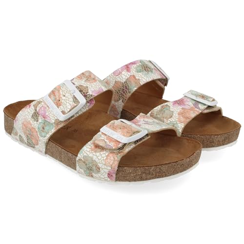 HAFLINGER Bio Andrea Leder Pantolette Sandale Multiflowers (1754), Gr 39 von HAFLINGER