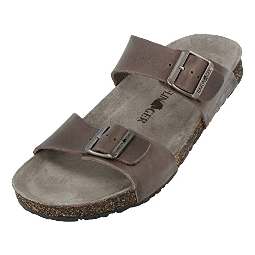 HAFLINGER Bio Andrea Leder ungefüttert Pantolette Sandale Unisex Braun (Palisander 1430), Gr 38 von HAFLINGER