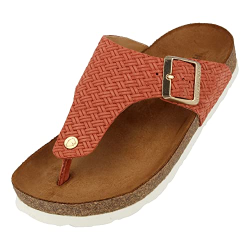 HAFLINGER Bio Conny Pantolette Zehentrenner Unisex Leder (Braided Zimt 1676), Gr 36 von HAFLINGER