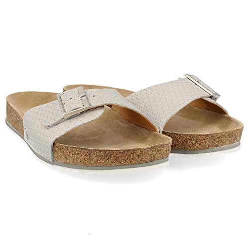 HAFLINGER Bio Gina Pantolette Hausschuh Weiß (Ice 1370) Gr. 42 von HAFLINGER