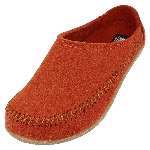 HAFLINGER Blizzard Credo Filz Pantoffel mit Gummisohle Hausschuh Fuchs, Gr. 39 von HAFLINGER