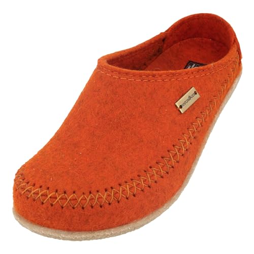 HAFLINGER Blizzard Credo Filz Pantoffel mit Gummisohle Hausschuh Rost, Gr. 37 von HAFLINGER