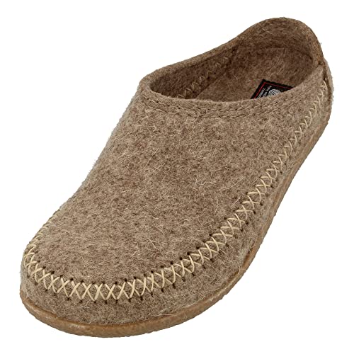 HAFLINGER Blizzard Credo Filz Pantoffel mit Gummisohle Hausschuh Torf, Gr. 39 von HAFLINGER