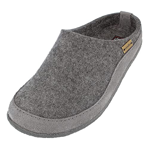 HAFLINGER Blizzard Skane Filzpantoffel Hausschuh Gummisohle Unisex Anthrazit, Gr. 46 von HAFLINGER