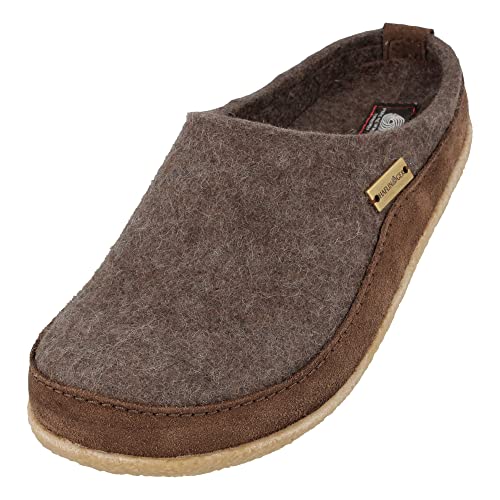 HAFLINGER Blizzard Skane Filzpantoffel Hausschuh Gummisohle Unisex Braunmeliert, Gr. 41 von HAFLINGER