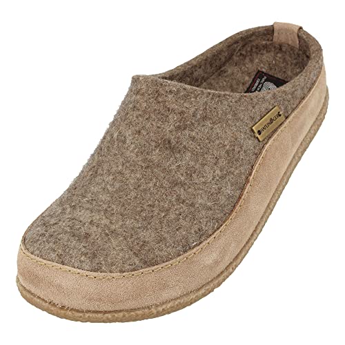 HAFLINGER Blizzard Skane Filzpantoffel Hausschuh Gummisohle Unisex Torf, Gr. 43 von HAFLINGER