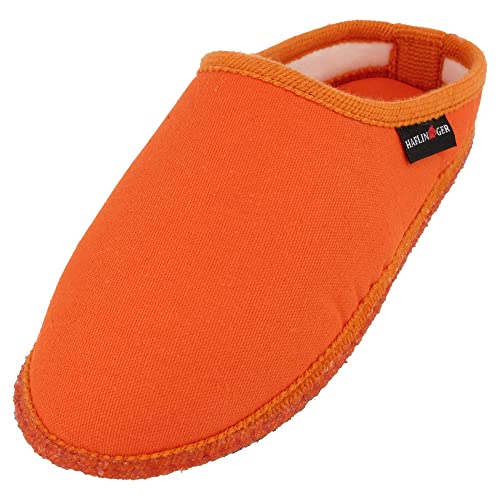 HAFLINGER Cotty leichter Sommerhausschuh Baumwolle Filzsohle Orange (8), Gr. 37 von HAFLINGER