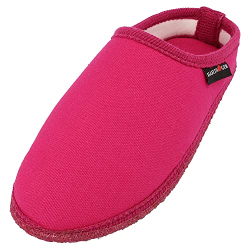 HAFLINGER Cotty leichter Sommerhausschuh Baumwolle Filzsohle Pink (Fuchsia 34), Gr. 42 von HAFLINGER