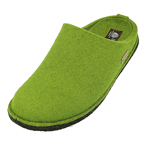 HAFLINGER Damen Hausschuh Herren Pantoffel Filz Komfortweite Flair Soft 311010, Größe:48 EU, Farbe:Grün von HAFLINGER
