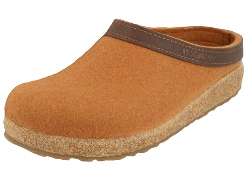 HAFLINGER Damen Hausschuh Herren Pantoffel Wolle Grizzly Torben 713001, Größe:42 EU, Farbe:Orange von HAFLINGER