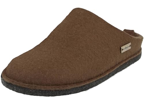 HAFLINGER Damen Hausschuh Herren Pantoffel Wollfilz anatomisch Flair Soft 311010, Größe:45 EU, Farbe:Braun von HAFLINGER