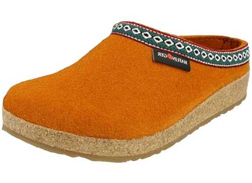 HAFLINGER Damen Hausschuh Pantoffel Wollfilz Grizzly Franzl 711001, Größe:40 EU, Farbe:Orange von HAFLINGER