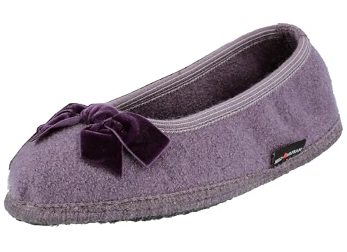 HAFLINGER Damen Hausschuh Slipper Ballerina Schleife Fiocco 623322, Größe:41 EU, Farbe:Violett von HAFLINGER