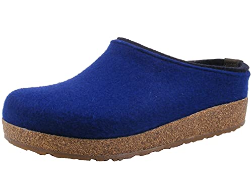 HAFLINGER Damen Herren Hausschuhe Pantoffeln Filz Grizzly Kris 711056, Größe:45 EU, Farbe:Blau von HAFLINGER