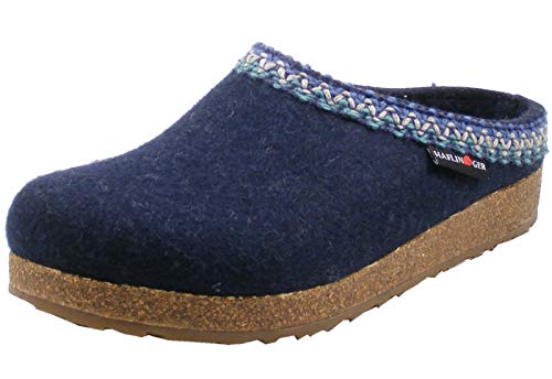 HAFLINGER Damen Herren Hausschuhe Pantoffeln Grizzly Francisco 711053, Größe:44 EU, Farbe:Blau von HAFLINGER