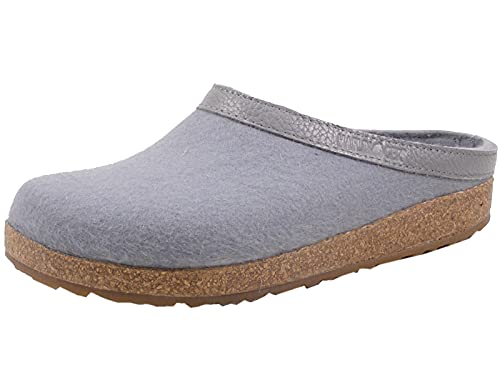 HAFLINGER Damen Herren Hausschuhe Pantoffeln Wolle Grizzly Torben 713001, Größe:42 EU, Farbe:Grau von HAFLINGER