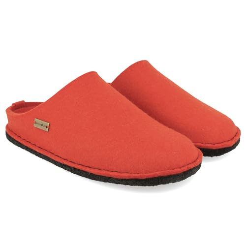 HAFLINGER Flair Soft Filzpantoffeln aus Wollfilz Hausschuh (Orange 118) Gr. 40 von HAFLINGER