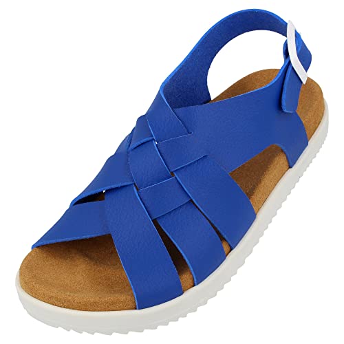 HAFLINGER Elba Summer Slide vegane Pantolette Sandale mit Riemen blau (1727), Gr. 40 von HAFLINGER