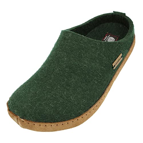 HAFLINGER Emils Toffel Filzpantoffel Hausschuh mit Ledersohle Unisex (Eibe 35) Gr 36 von HAFLINGER