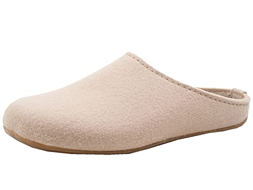 HAFLINGER Everest Fundus Filzpantoffeln im schlichten Design Cappuccino, Gr. 45 von HAFLINGER