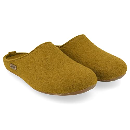 HAFLINGER Everest Fundus Filzpantoffeln im schlichten Design Masala, Gr. 38 von HAFLINGER