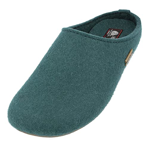 HAFLINGER Everest Fundus Filzpantoffeln im schlichten Design Piniengrün, Gr. 36 von HAFLINGER