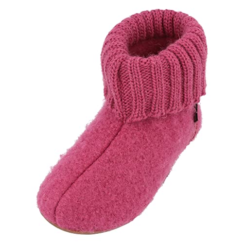 HAFLINGER Everest Karlo Filzpantoffeln im schlichten Design Pink (Azalee 20), Gr. 24 von HAFLINGER