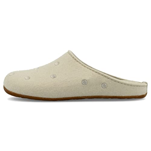 HAFLINGER Everest Noblesse Filzpantoffeln mit Punktdesign, Beige (49), Gr. 42 von HAFLINGER