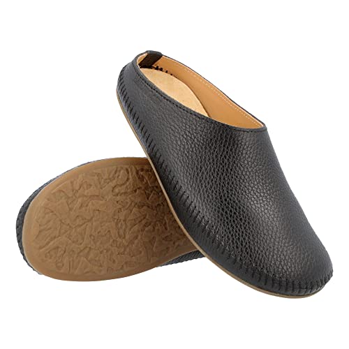 HAFLINGER Softino Lederpantoffeln Hausschuhe Ballerina im schlichten Design Schwarz (303), Gr. 37 von HAFLINGER