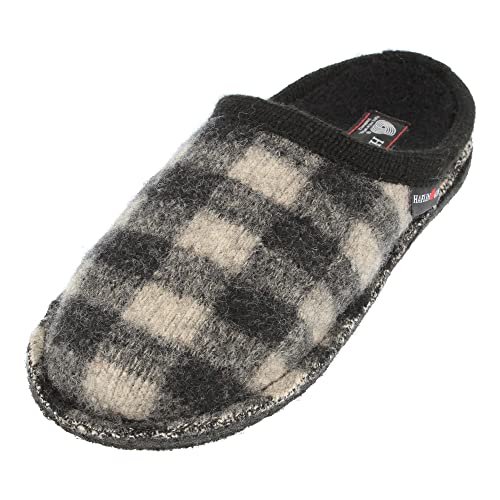 HAFLINGER Flair Plaid Pantoffeln gewalkte Wolle rohweiß, Gr. 41 von HAFLINGER