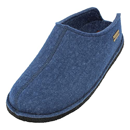 HAFLINGER Flair Smily Filzpantoffeln aus Wollfilz Hausschuh Jeans, Gr. 36 von HAFLINGER