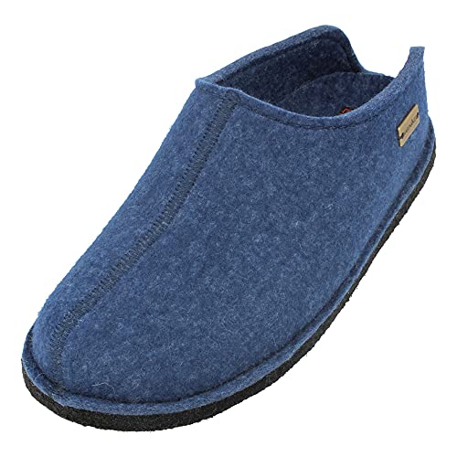 HAFLINGER Flair Smily Filzpantoffeln aus Wollfilz Hausschuh Jeans, Gr. 50 von HAFLINGER