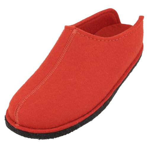 HAFLINGER Flair Smily Filzpantoffeln aus Wollfilz Hausschuh Orange, Gr. 41 von HAFLINGER