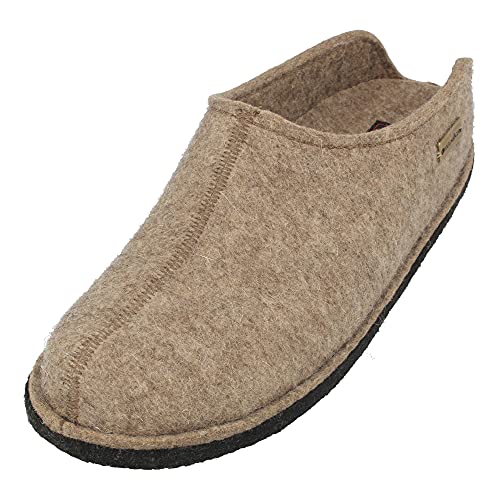 HAFLINGER Flair Smily Filzpantoffeln aus Wollfilz Hausschuh Torf, Gr. 37 von HAFLINGER