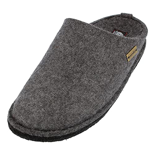 HAFLINGER Flair Soft Filzpantoffeln aus Wollfilz Hausschuh Anthrazit, Gr. 47 von HAFLINGER