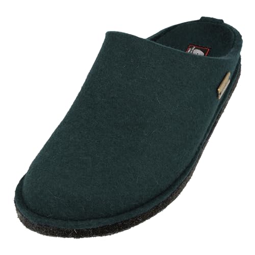 HAFLINGER Flair Soft Filzpantoffeln aus Wollfilz Hausschuh Dunkelgrün (13) Gr. 45 von HAFLINGER