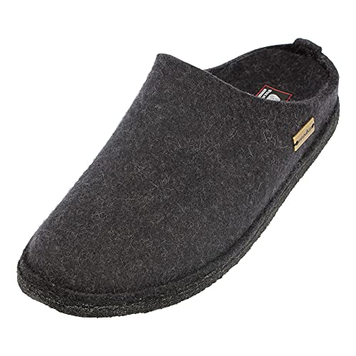 HAFLINGER Flair Soft Filzpantoffeln aus Wollfilz Hausschuh Graphit, Gr. 48 von HAFLINGER