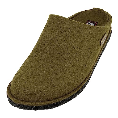 HAFLINGER Flair Soft Filzpantoffeln aus Wollfilz Hausschuh Olivgrün (116) Gr. 37 von HAFLINGER