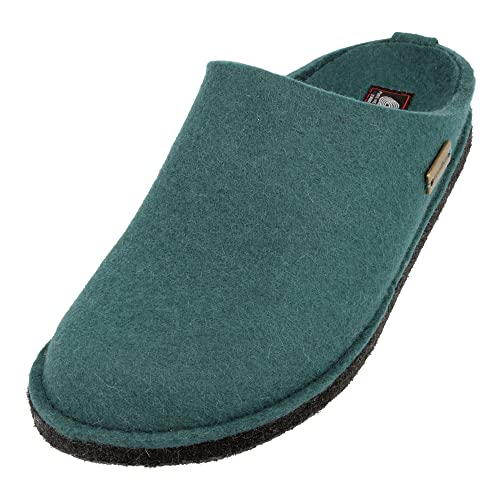 HAFLINGER Flair Soft Filzpantoffeln aus Wollfilz Hausschuh Piniengrün (108) Gr. 38 von HAFLINGER