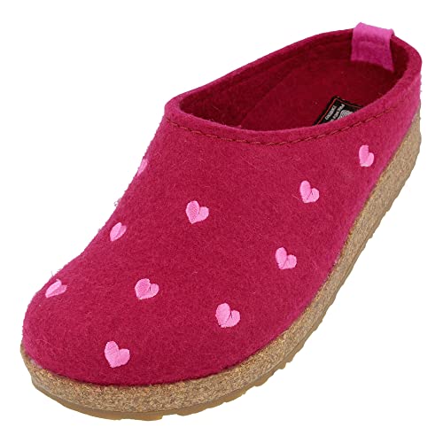 HAFLINGER Grizzly Cuoricini Filzpantoffel Herz Hausschuh Kork (Port 33), Gr 38 von HAFLINGER