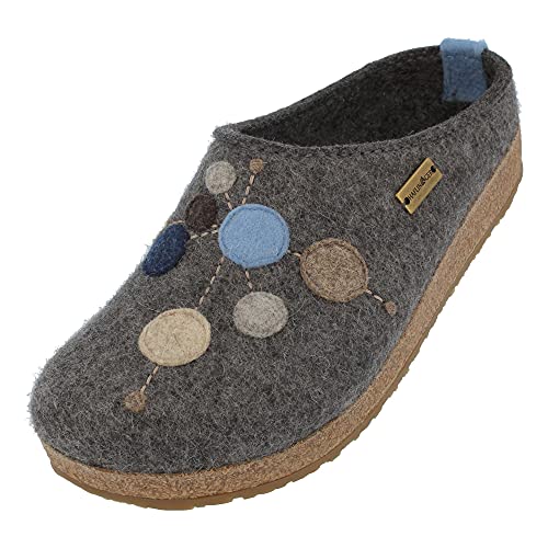 HAFLINGER Grizzly Faible Filzpantoffeln mit Gummisohle Anthrazit, Gr. 38 von HAFLINGER