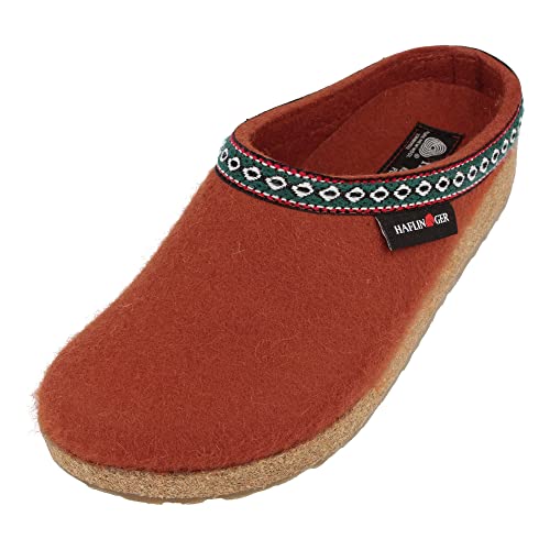 HAFLINGER Grizzly Franzl Filzpantoffel Hausschuh Filzclog Terracotta, Gr. 40 von HAFLINGER