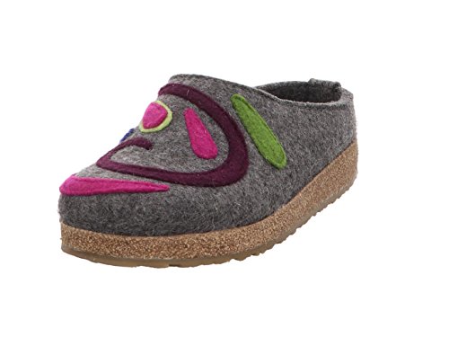 HAFLINGER Grizzly Jette 731067 Schuhe Damen Hausschuhe Pantoffeln, Größe:39 EU, Farbe:Grau von HAFLINGER